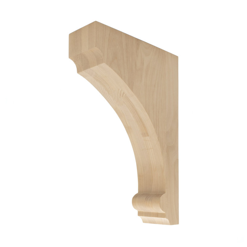 12" Unfinished Alder Wood Traditional Corbel Bracket