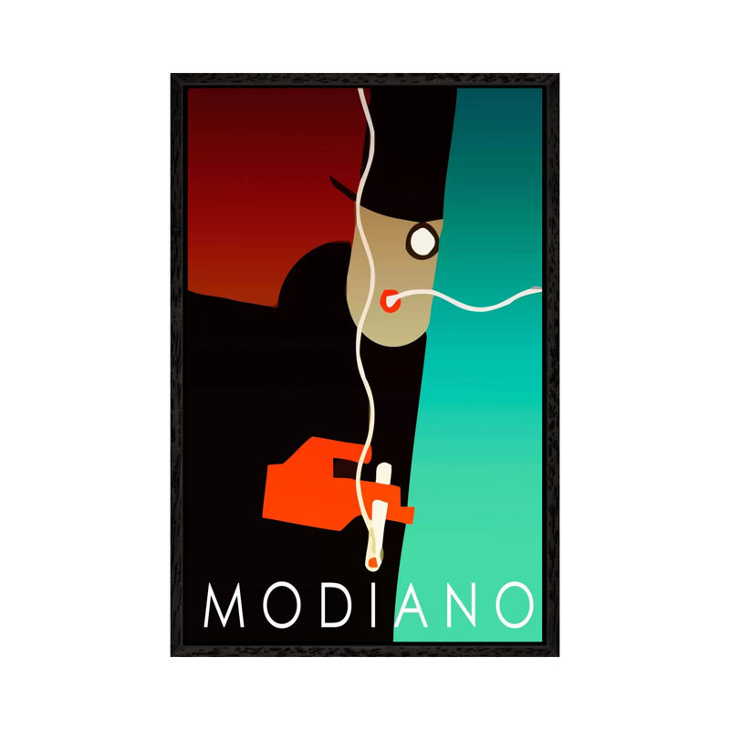 Modiano Cig - Print on Canvas, 101.6 cm H x 66.04 cm W, Black Framed