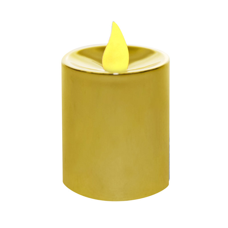 Bougie votive métallique sans parfum, Doré