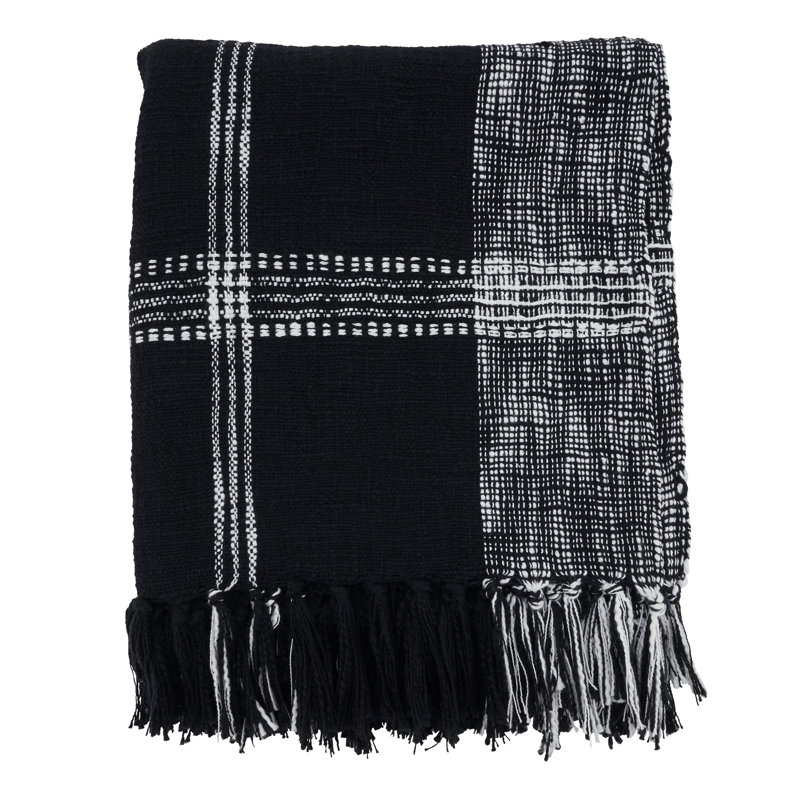 Couverture en coton Chelse, Noir
