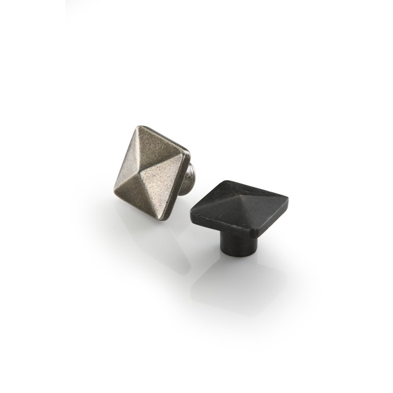Pyramid Cabinet Knob, 1.5, White Bronze