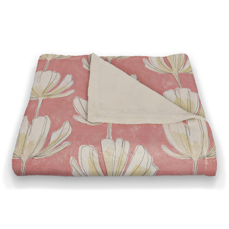 Jeté floral en molleton