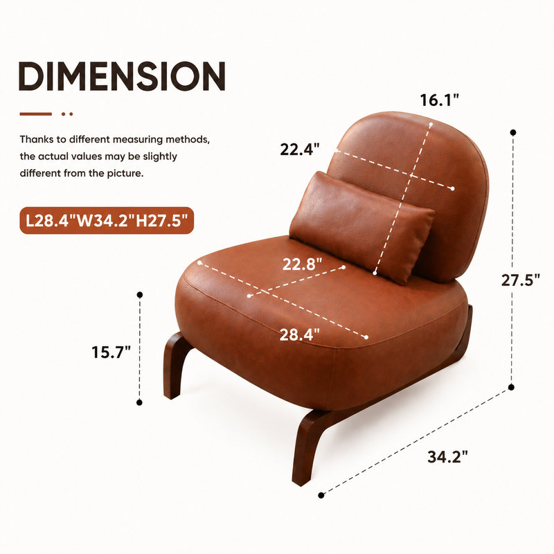Upholstered Accent Chair, Brown