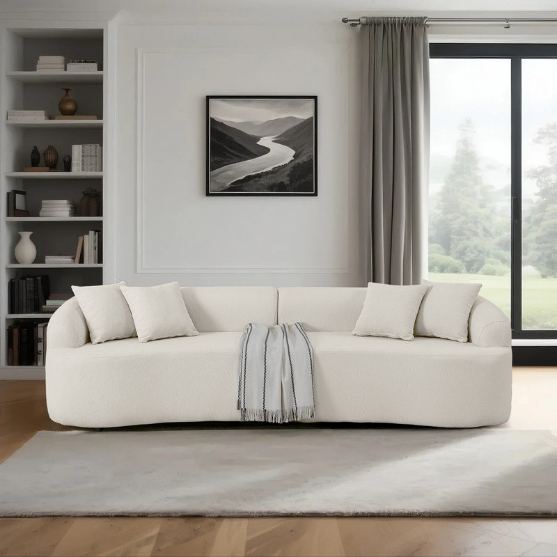 Canapé modulaire courbé Luxe, Polyester beige