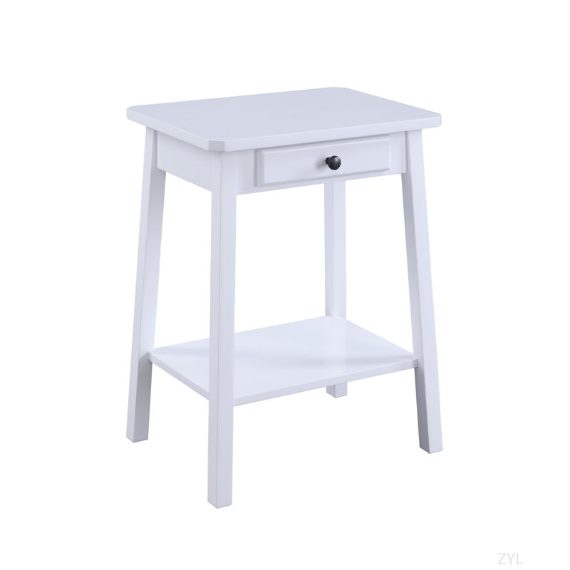 White Finish Accent Table, White