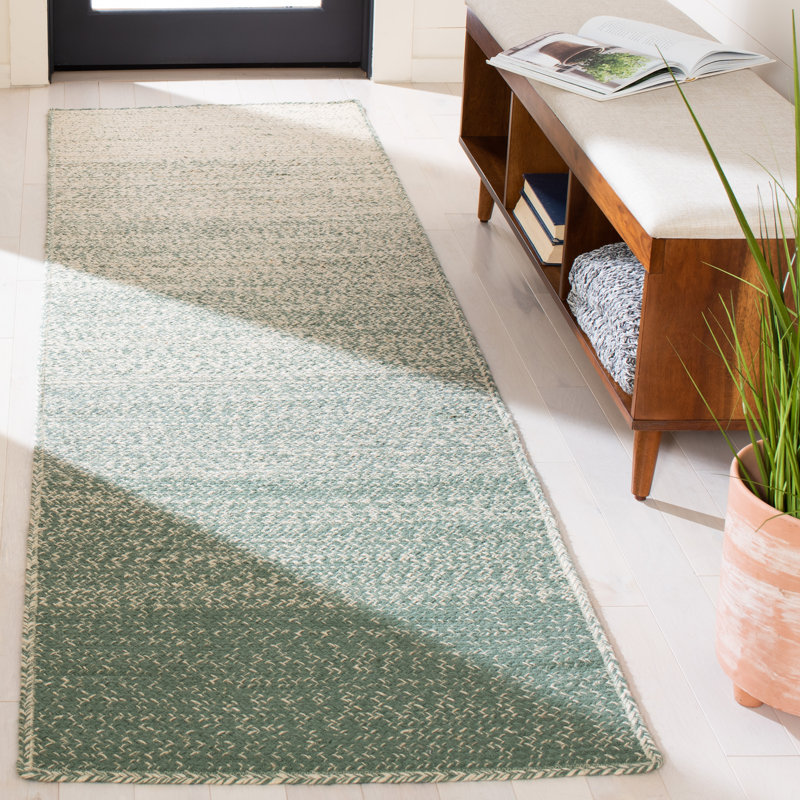 Tapis naturel / vert Dequavius, Tapis de couloir 2 pi 3 po x 8 pi