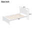 Lit plateforme en bois blanc avec tête de lit-1717923883