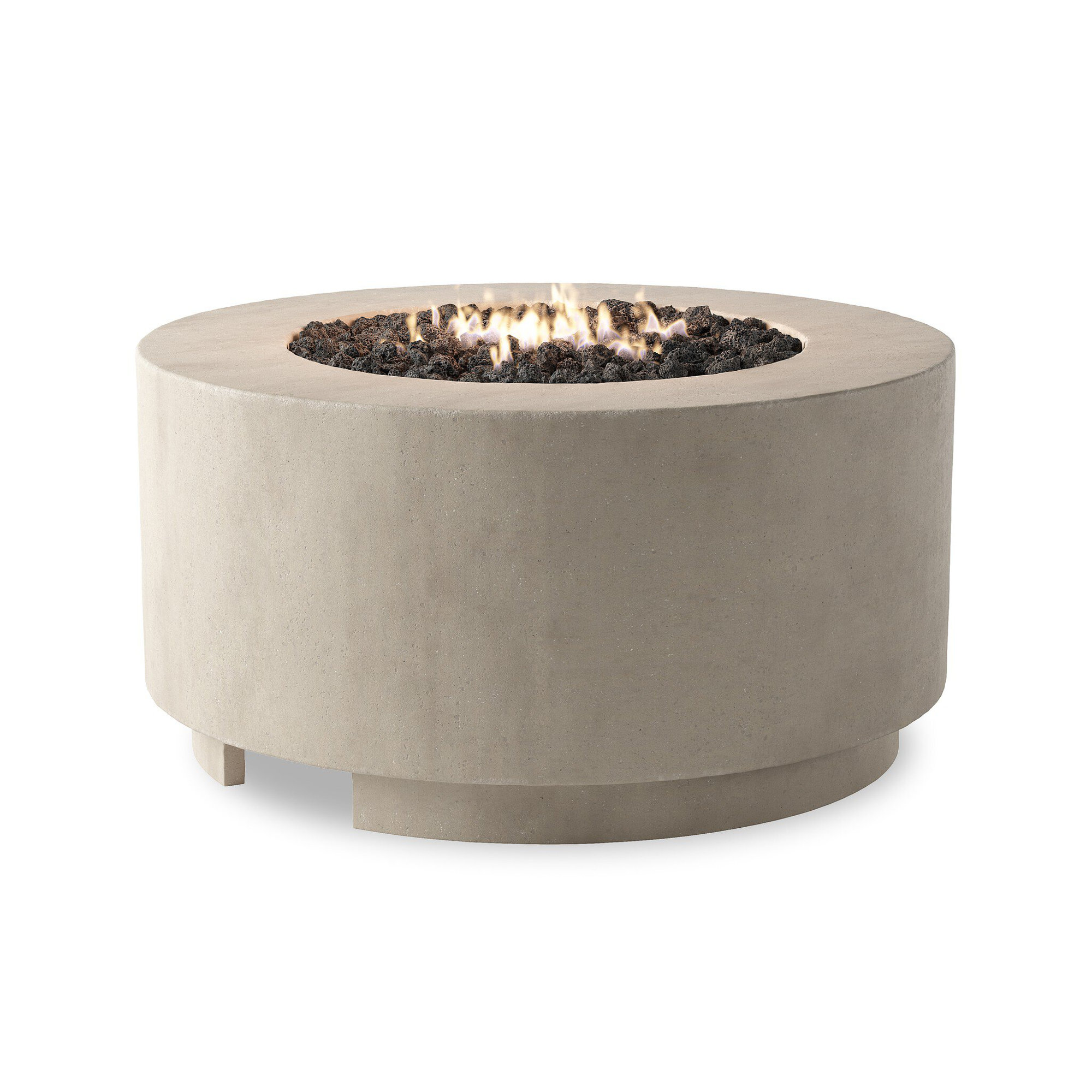 Jolliff Round Fire Pit Table, Natural Gas, Natural Concrete
