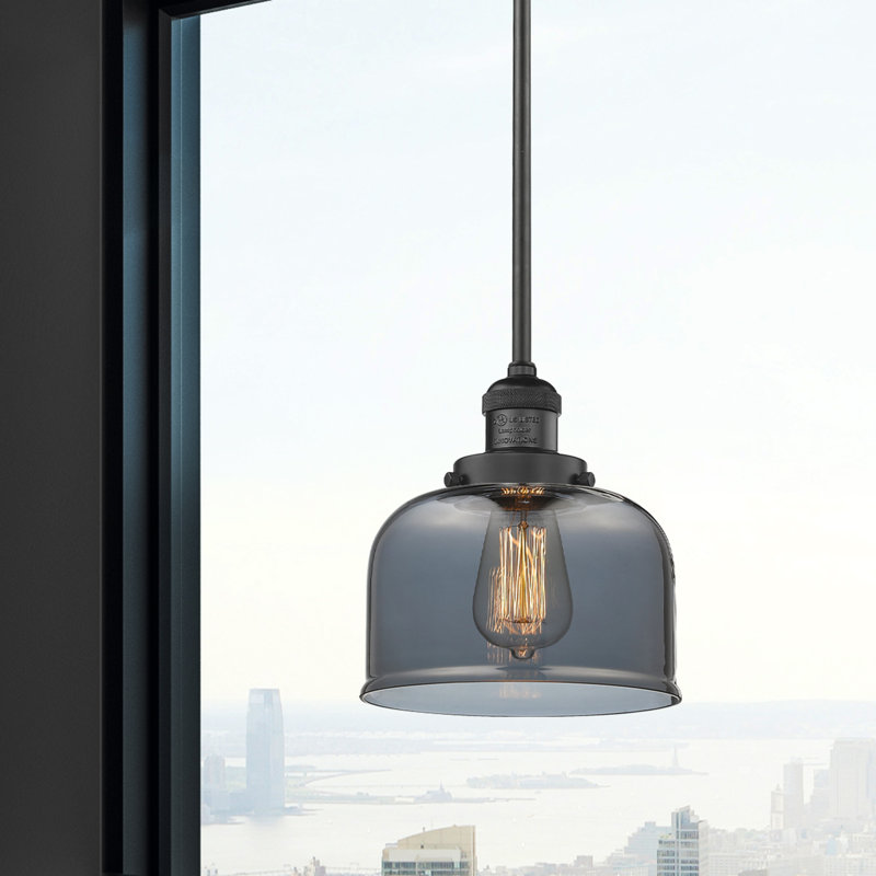 Hargett 1 - Light Single Pendant, Plated Smoked, Matte Black, 10" H x 8" W x 8" D