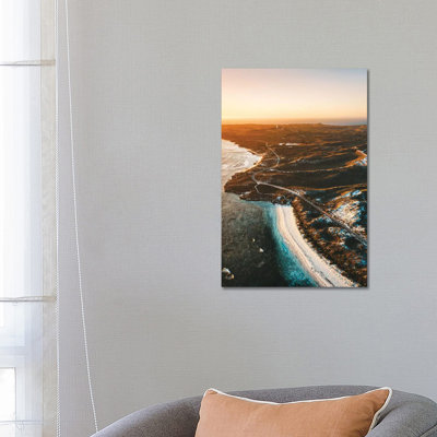 Sunset Coastline Rottnest Island Aerial by James Vodicka - Wrapped Canvas Gallery-Wrapped Canvas Giclée
