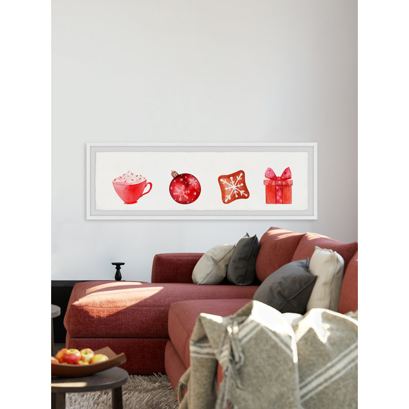 Christmas Time - Single Picture Frame Panoramic Painting, 25cm H x 76cm W x 3.81cm D