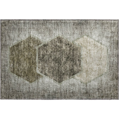 Premium Machine Washable Prisco Taupe Rug