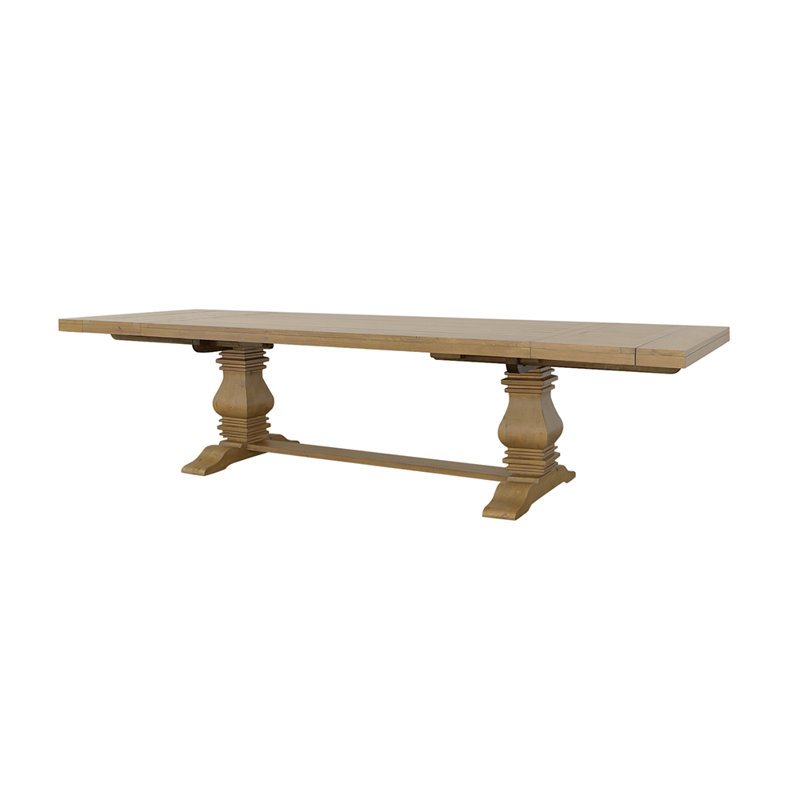 Morriston Extendable Solid Wood Dining Table, Grayish Brown