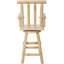 Tabouret de bar rustique - fabrication en bois de sapin, chaise avec repose-pieds, accoudoir large, tabouret de cuisine rustique, chaise de bistro haute pour salle à manger, restaurant, pub, 4 pieds, couleur brun clair