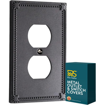 Rio Salto Pearl Collection Brushed Brass Gold Heavy-Gauge Premium Metal, Light Switch Covers, Wall Plate, Rocker 1-Gang, 3.13" x 5" Medium Size, 1-Pack