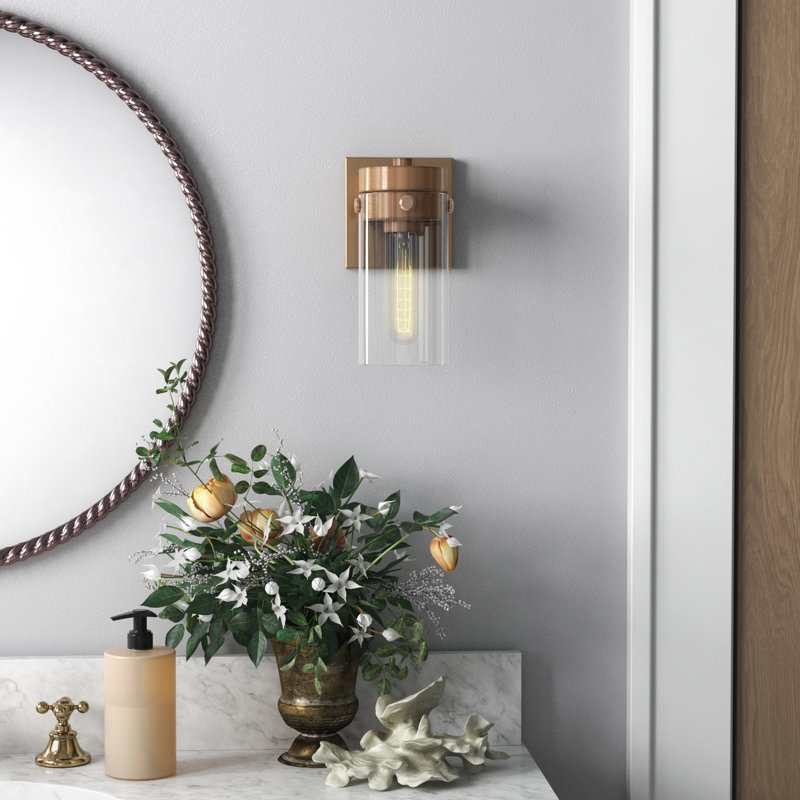 Barahona Steel Armed Sconce, Burnished Brass
