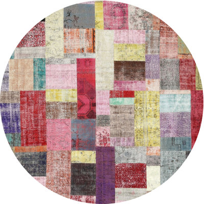 Tapis rouge/brun/bleu zone contemporaine