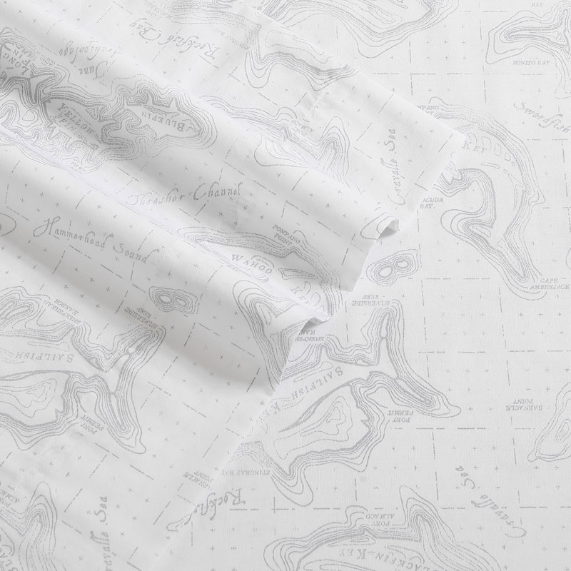 Ensemble de draps en polyester Shasta Lake, Ensemble de draps pour lit simple avec 1 taie d'or, Atoll poissonnier