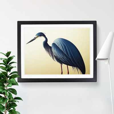 A Dazzling Heron Bird - Framed Print