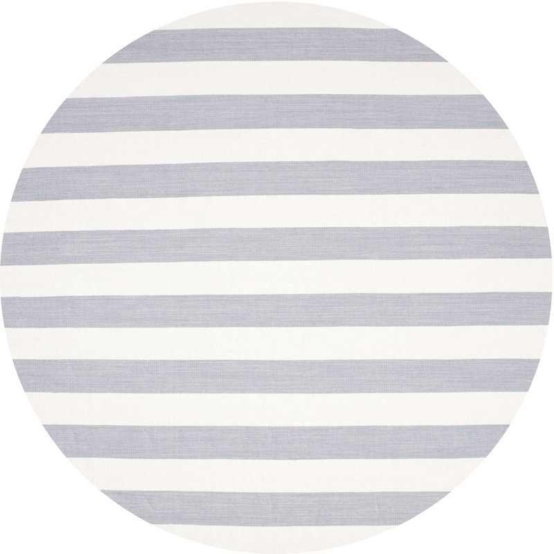 Striped Indoor Rug, Round 4'