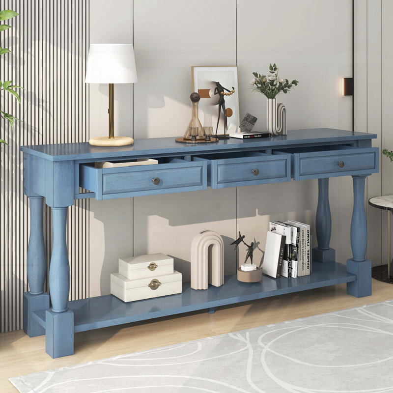 Longue console avec 3 tiroirs et tablette