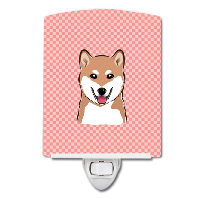 Checkerboard Wirehaired Dachshund Ceramic Night Light