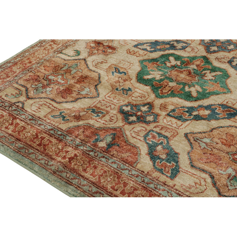 Distressed Homage Hand Knotted Silk Geometric Area Rug, Rectangle 12' x 16'