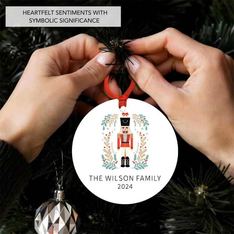 Custom Soldier Nutcracker With Wreath Metal Ornament, Yes