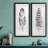 Feather Fancy I - Natural History Print, Matted and Framed Under Acrylic Glass, Set of 2, Study and Living Room Wall Art