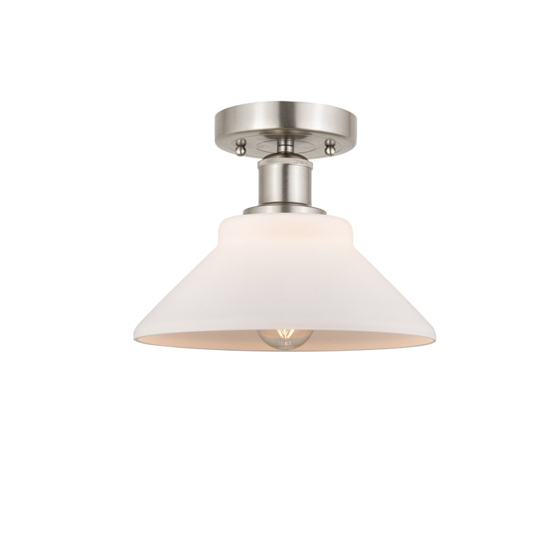 Plafonnier semi-encastré en verre Choccolocco, Blanc mat, Nickel satiné brossé