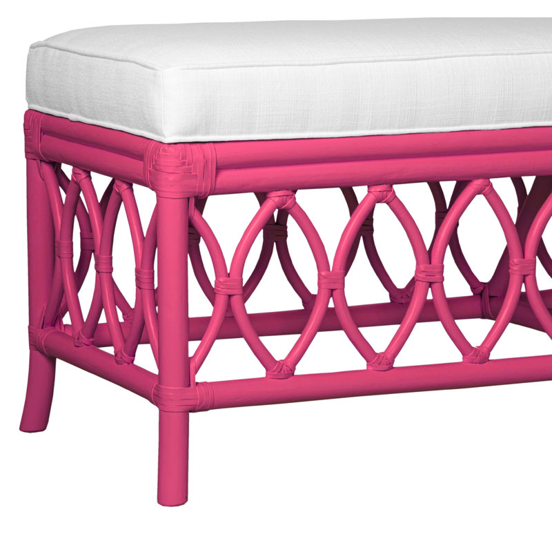 Lillian Upholstered Bench, Hot Pink