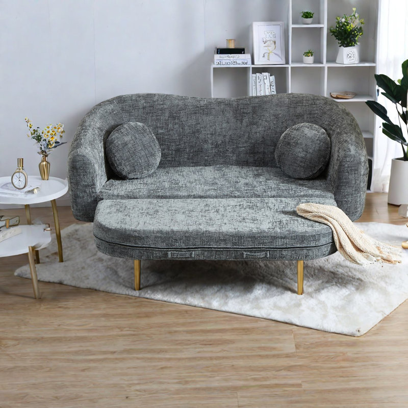 Compression Convertible Sofas, 86 Inch Chenille Modern Home Recliner