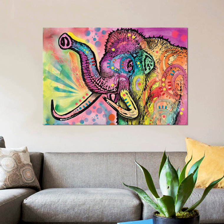 Woolly Mammoth, impression sur toile, H 18 po x l 26 po x P 1,5 po, Toile tendue, Pas de tapis