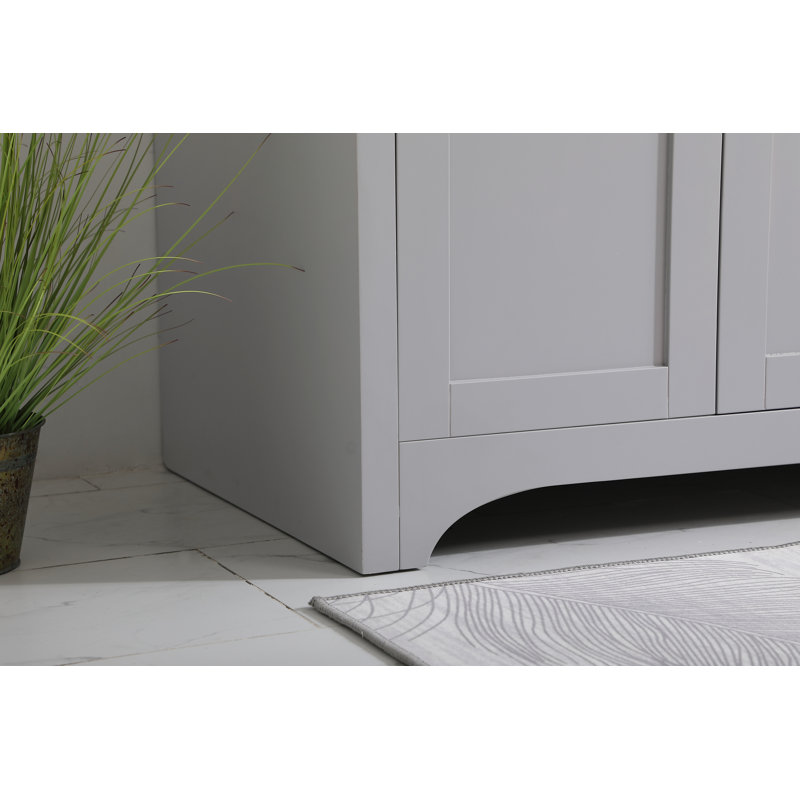 Moore 42'' Single Bathroom Vanity with Engineered Marble Top, Gray