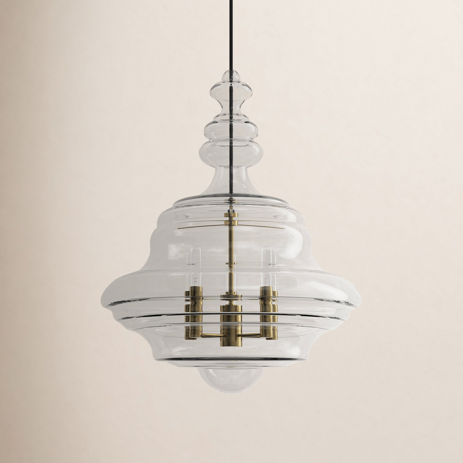 Natale 5-Light Pendant, Aged Brass