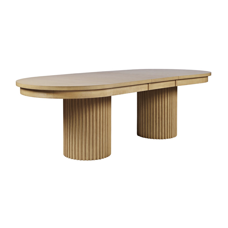 Lange Mid-Century Modern 101" Double Pedestal Dining Table - Natural, Natural