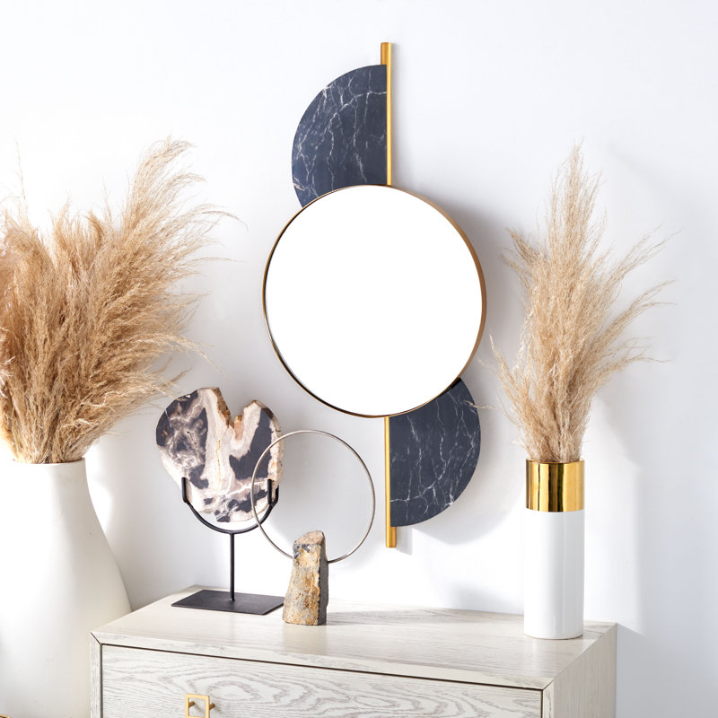 Ryung Metal Flat Wall Mirror, Black