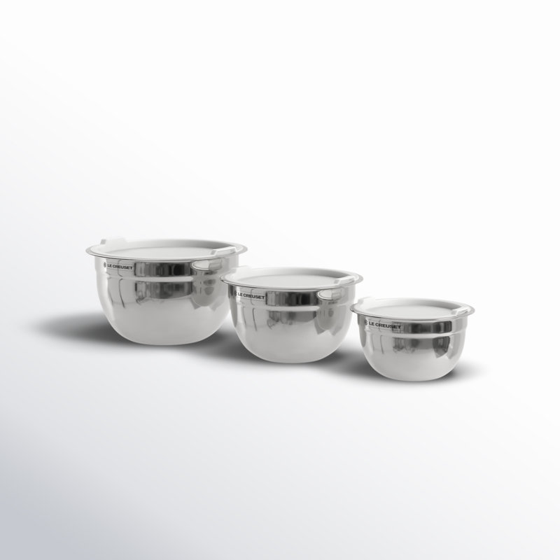 Le Creuset 3-Piece Stainless Steel Mixing Bowl Set with Lids
