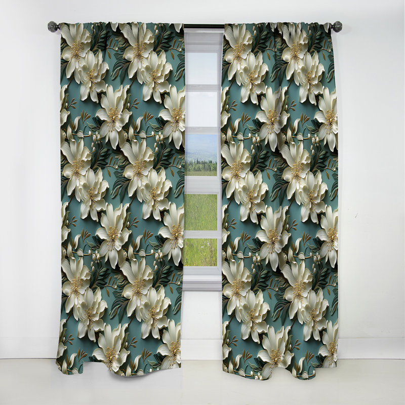 Rideau à motif floral Mirage Elegance Tropical, L 52 po x L 95 po