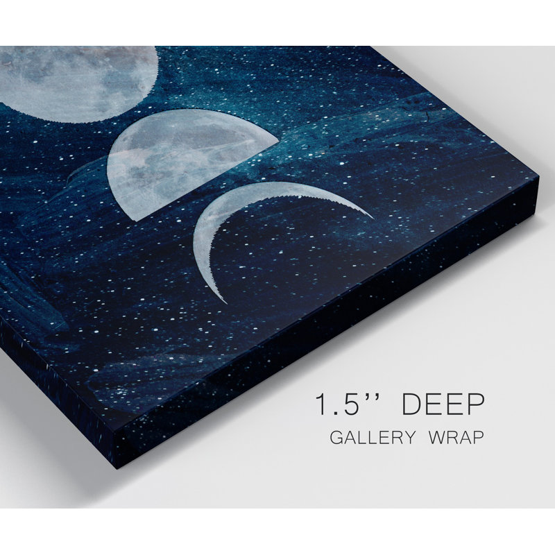 Phases de lune - reproduction sur toile tendue, H 40 po x l 20 po x P 1,5 po