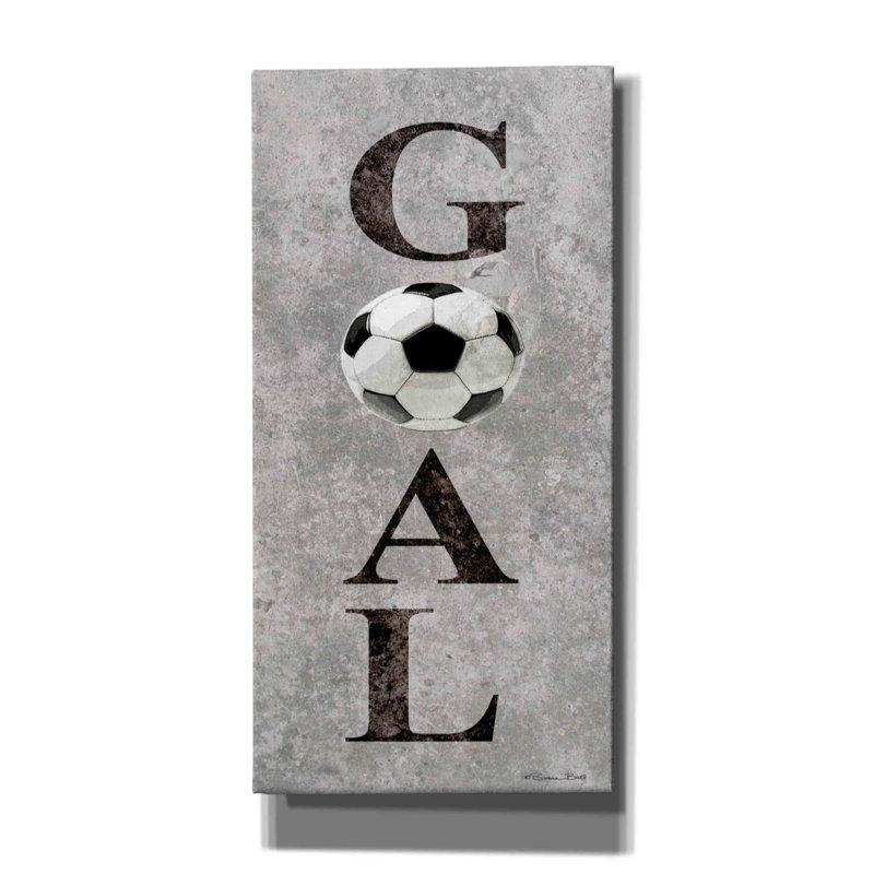 «Hockey But II» par Susan Ball - art textuel sur toile tendue, H 24 po x l 12 po x P 0,75 po