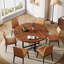 Round Dining Table with Stainless Steel Base