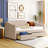 Upholstered daybed Twin Size with Two Drawers and Wood Slat-1261204158