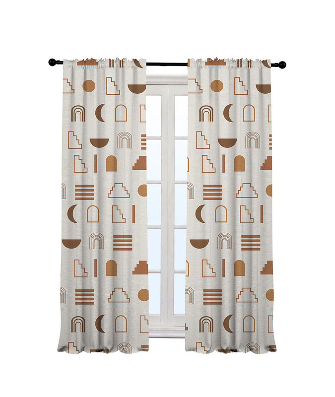 Iota Semi Sheer Curtain Pair, 140cm Width x 350cm Drop, Cream