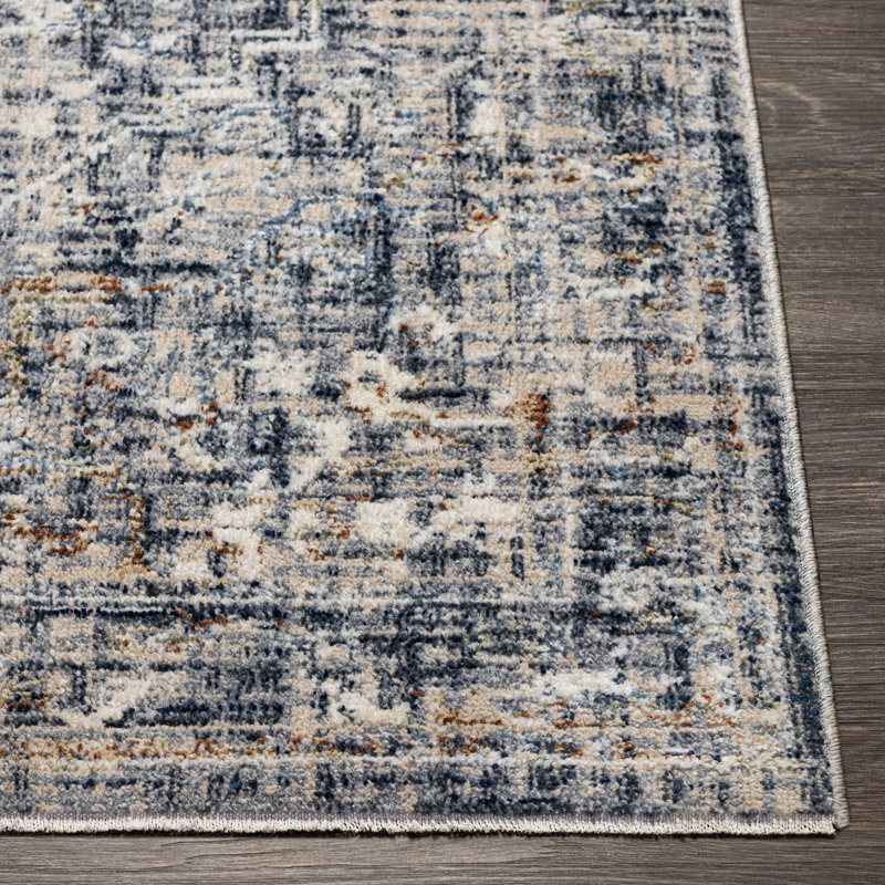 Tapis oriental bleu / beige, Rectangle 2 pi 3 po x 3 pi 8 po