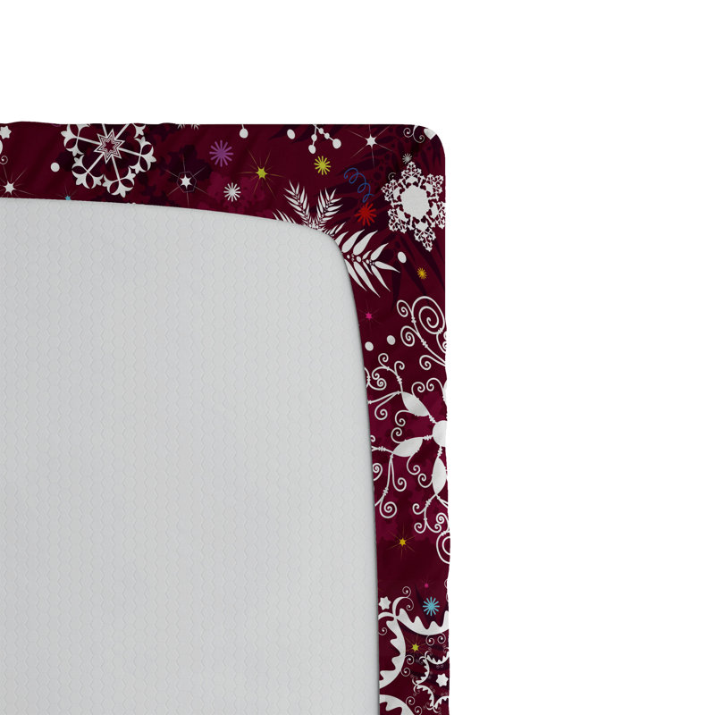 Ambesonne Fitted Sheet 2-Pack, Maroon/White Floral, Twin XL Fitted Sheet