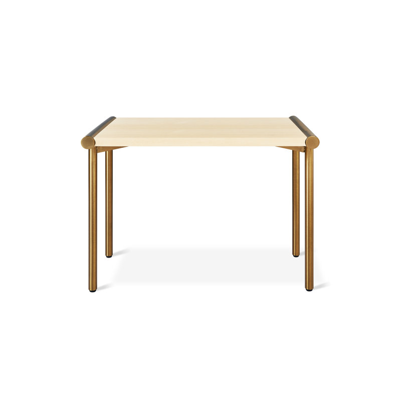Manifold End Table, Blonde Ash Top/Brass Base
