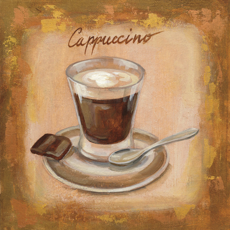 «Coffee Time III» par Silvia Vassileva, peinture sur toile tendue, H 30 po x l 30 po