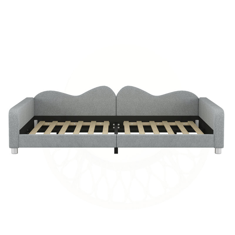 Comfortable Upholstered Jacayden with Stylish Backrest for Relaxation, Grey, Full/Double