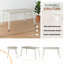 Table de salle à manger rectangulaire en bois massif de style traditionnel norvégien Norvia, plateau de 60 pouces de longueur, 4 à 6 places, finition chêne blanc classique-603401667